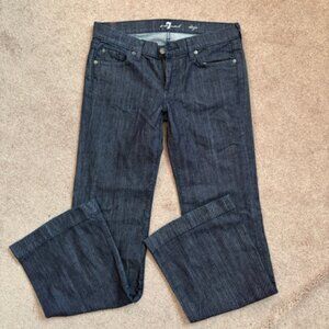 7 for all Mankind Jeans Women's 29 Blue Dojo SlimFit Flare Rhinestones Stretch